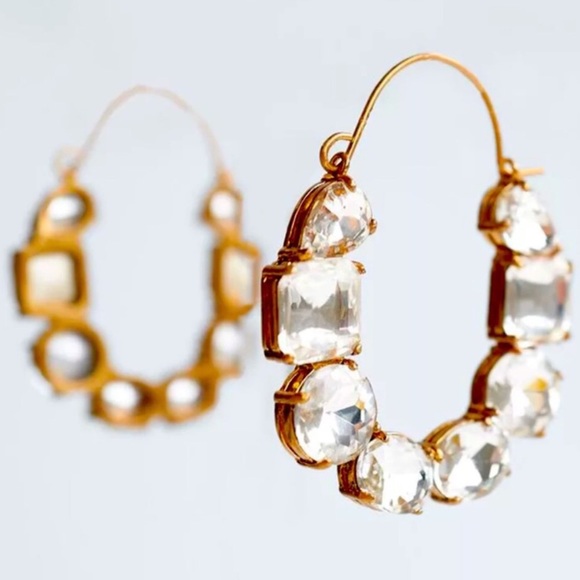 Zara Jewelry - Zara Crystal Hoop Earrings